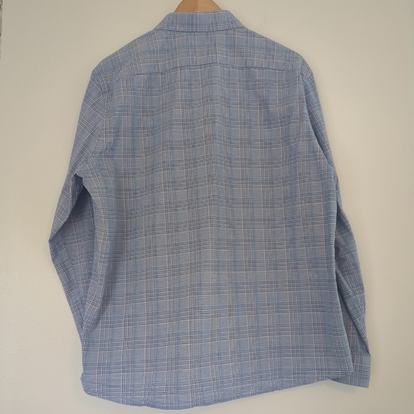 Michael Kors Shirt XL Slim Short Blue Button Long Sleeve Cotton Preppy Business - Picture 3 of 10